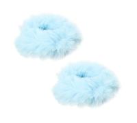 2 elastici per capelli pelosi, elastici per capelli di coniglio sintetici, morbidi e, accessori squisiti alla moda per donne e ragazze (azzurro)