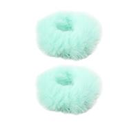 2 elastici per capelli pelosi, elastici per capelli di coniglio sintetici, morbidi e, accessori squisiti alla moda per donne e ragazze (verde chiaro)