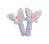 2 elastici per capelli per bambini, con ricamo a farfalla, elastici per capelli estetici, elastici per capelli per ragazze, coda di cavallo