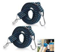 2 elastici regolabili con gancio, cinghie di tensione piatte, lunghezza 1 m, larghezza 3 cm, tendibagagli in gomma per carrelli, portapacchi, bicicletta, moto, trasporto auto, campeggio