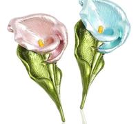 2 eleganti spille a forma di calla, rosa e blu, spille a forma di fiore, spille da bavero, accessori per la festa della mamma, compleanno, donne e ragazze, vestiti, collari, sciarpe, decorazioni per
