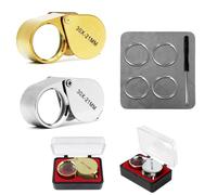 2 Elementi Lente D'ingrandimento per Gioiellieri 30X, Lente D'ingrandimento Pieghevole in Metallo per Diamanti Gioiellieri Monete Francobolli, Riconoscimento di valuta