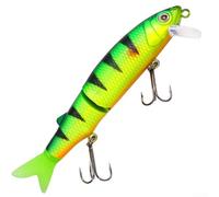 2 esche snodate per pesciolini affondanti, 11,5 cm, 14,5 g, con rivestimento completo, con occhi rossi, per pesca d'acqua dolce, trota marina, spigola, pesce persico, luccio, set da sei colori (E)