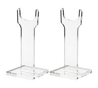 2 espositori per fucili in acrilico trasparente, base quadrata robusta per una presentazione sicura di armi da fuoco angolate o dritte da collezione