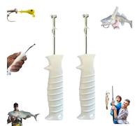 2 estrattori a sgancio rapido, in acciaio inox, pinze da pesca per rimuovere l'amo, design sicuro per la gola profonda, strumento di rimozione dell'amo per attività all'aperto