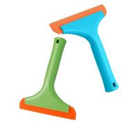 2 estrattori per finestre in silicone, piccolo estrattore doccia, per auto, per bagno, cucina, strumento di pulizia, colore: blu verde
