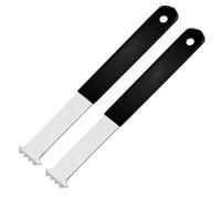 2 estrattori per pavimentazione, strumento di rimozione della pietra per pavimentazione, in acciaio rivestito di zinco, impugnatura antiscivolo, design a doppio gancio, raschietto per marciapiedi