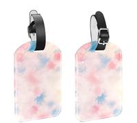 2 etichette per bagagli, 11,4 x 7,1 cm, in pelle PU, per borse da viaggio, con copertura per la privacy, estetica con tintura a nodi