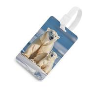 2 etichette per bagagli con orsi polari, porta carte per valigie, con scudo per la privacy, borsa da viaggio, targhetta identificativa per uomini e donne, zaino, stile bianco, taglia unica, etichetta