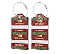 2 etichette per bagagli per valigia "È il periodo più meraviglioso dell'anno", etichetta identificativa in similpelle con anello in acciaio inossidabile e scheda indirizzo per borsa da viaggio e va