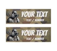 2 etichette personalizzabili per pettorina tattica per cani - 2 patch autoadesive, compatibili con imbracatura Julius, OneTigris,... Accessori di sicurezza originali (Mimetico 15 x 5 cm)