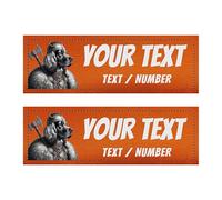 2 etichette personalizzabili per pettorina tattica per cani - 2 patch autoadesivi, compatibili con Julius, OneTigris, Rabbitgoo... Accessori di sicurezza originali (Arancio 15 x 5 cm)