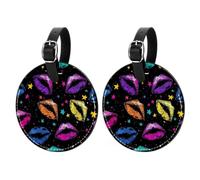 2 etichette rotonde colorate per bagagli, set di etichette identificative per valigie, etichette per borse, accessori da viaggio per bagagli registrati, bagagli a mano e borse