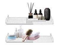 2 Expandable Closet Shelf | 15-24.4inch Adjustable No Drill Metal Bracket