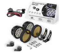 2 FARETTI AGGIUNTIVI LED 120W MOTO + STAFFE + CABLAGGIO COMPLETO CENTRALINA