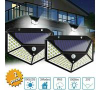 4 Pz Lampada Luce Faretto Faro Esterno Energia Solare 100 Led Sensore Movimento