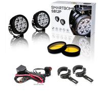 2 FARETTI LED 120W MOTO + STAFFE ALLUMINIO 38-60MM + CABLAGGIO CENTRALINA