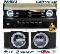 2 FARI Full LED Per Fiat Panda 1 141 con STAFFE Luce Bianca Angel Eyes 6500K