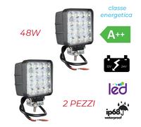 2 FARI PROIETTORE LED 48W OFF ROAD LUCE DI LAVORO SUPPLEMENTARE 12V - 24V IP68 [EEK: A++]