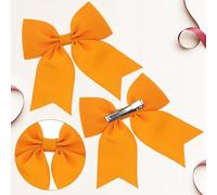 2 fasce arancioni per capelli, motivo a spirale, fiocco per capelli, nastro lungo con clip per capelli in metallo, per lavori di cucito fai da te, decorazioni per ghirlande, per donne e ragazze