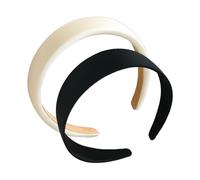 2 fasce da donna in bianco e nero, larghezza 3 cm, alla moda, soffici, antiscivolo e imbottite