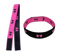 2 fasce elastiche per parrucca, con fiocco, colore nero e rosa, regolabili, antiscivolo, in pizzo, per fissare le parrucche, capelli naturali (3,5 x 57 cm)