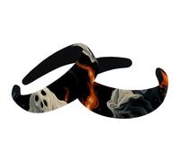 2 fasce larghe per capelli in velluto, motivo fantasma di Halloween, 1292, alla moda, fasce elastiche per capelli, da donna, 2 misure