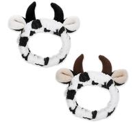 2 Fasce Per Capelli A Forma Di Corno, Graziose Fasce In Peluche, Fasce Interessanti, Fasce Assorbenti, Fasce Per Il Lavaggio Del Viso, Fasce Elastiche