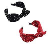 2 fasce per capelli a pois con fiocco e fascia larga, per donne e ragazze