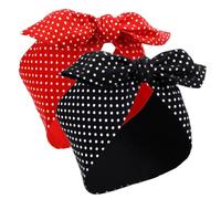 2 fasce per capelli a pois, stile retrò, per Natale, accessori per capelli anni '50, accessori per capelli da donna, con orecchie di coniglio, accessori per capelli per ragazze