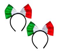 2 Fasce Per Capelli Con Fiocco Italiano, Accessori Per Capelli Con Bandiera Creativa, Accessori Per Decorazioni Per Le Feste Nazionali, Oggetti Di Scena E Accessori Per L'Atmosfera Vacanziera.