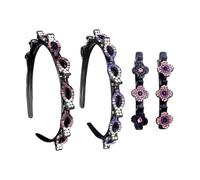 2 Fasce Per Capelli Con Strass, 2 Forcine Con Strass, Accessori Per Capelli Da Donna, Clip Per Frangia, Forcine Per Capelli Alla Moda, Strumenti Per Lo Styling Dei Capelli