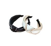 2 fasce per capelli con strass, semplici forcine retrò a doppio nodo, graziose fasce per capelli per donne e ragazze, capelli sottili/medi spessi, accessori per capelli antiscivolo alla moda
