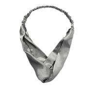 2 fasce per capelli da donna in seta artificiale, fascia per capelli con elastico, per uso quotidiano, colore: grigio