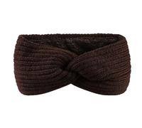 2 fasce per capelli da donna, invernali, a maglia, con nodi a torsione e motivo a coste, larghe fasce elastiche per capelli, per autunno e inverno, 23,5 x 11 cm, caffè