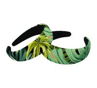 2 fasce per capelli da donna, vintage, con foglie di palma tropicali della giungla tropicale, antiscivolo, spesse fasce per capelli imbottite, fasce per capelli larghe