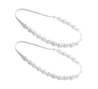 2 Fasce Per Capelli Di Fiori Bianchi Perla, Semplice E Alla Moda, Copricapo Elastico Morbido, Accessori Per Capelli Per Bambini, Accessori Per Abbigliamento.