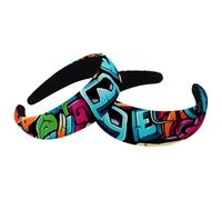 2 fasce per capelli imbottite in velluto graffiti, stile vintage, spesse, antiscivolo, larghe, accessori per capelli da donna