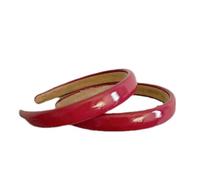 2 fasce per capelli in pelle rossa in vernice retrò larga spugna fascia per capelli antiscivolo accessori per donne