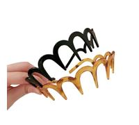 2 fasce per capelli in plastica per donne, uomini e ragazze, colore nero + marrone, fascia per capelli ondulata, accessori per capelli per adulti