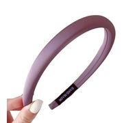 2 fasce per capelli in raso, da donna, in spugna morbida, imbottite, in tessuto, sottili, senza denti, per il lavaggio, il trucco, la doccia, la cura della pelle, viola scuro