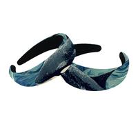 2 fasce per capelli in velluto a turbante largo, alla moda, con balena, fasce elastiche per capelli, da donna, 2 misure