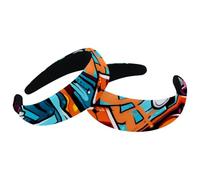 2 fasce per capelli larghe in velluto, stile graffiti, alla moda, fasce elastiche per capelli, da donna, 2 misure