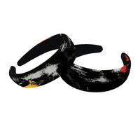 2 fasce per capelli larghe in velluto turbante, colorate da corsa sportiva nera, alla moda, fasce elastiche per capelli da donna, 2 misure