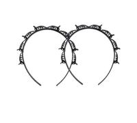 2 fasce per capelli nere a doppia frangia con 8 piccole clip, accessori per capelli a doppio strato, accessori per capelli, fasce per capelli, decorazioni