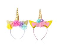 2 fasce per capelli per bambini, con corna, accessori per capelli per ragazze, graziose fasce per capelli con cartoni animati, decorazioni creative per capelli, fasce per capelli per feste di vacanza