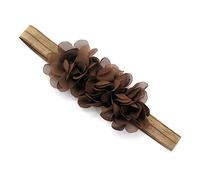 2 fasce per capelli per bambini, in chiffon, con fiore, per neonati, fascia per capelli, fascia per capelli, fascia per capelli floreale, idea regalo per compleanno, colore caffè