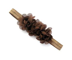2 fasce per capelli per bambini, in chiffon, con fiore, per neonati, fascia per capelli, fascia per capelli, fascia per capelli floreale, idea regalo per compleanno, colore caffè