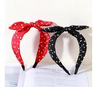 2 fasce per capelli rosse a pois da donna, graziose fasce per capelli con orecchie da coniglio, stile vintage anni '50, accessori per costumi per donne e ragazze (taglia unica)