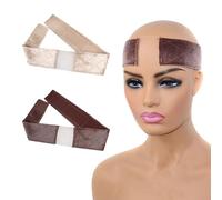 2 fasce per parrucche in velluto, antiscivolo, fascia elastica regolabile, accessori speciali per il trucco (tono della pelle marrone scuro)